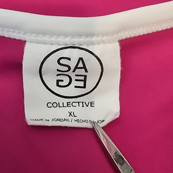 Sage Collective Pink Athletic Front Zip Built In Shorts Inside Pocket Dress 12 - Picture 5 of 7